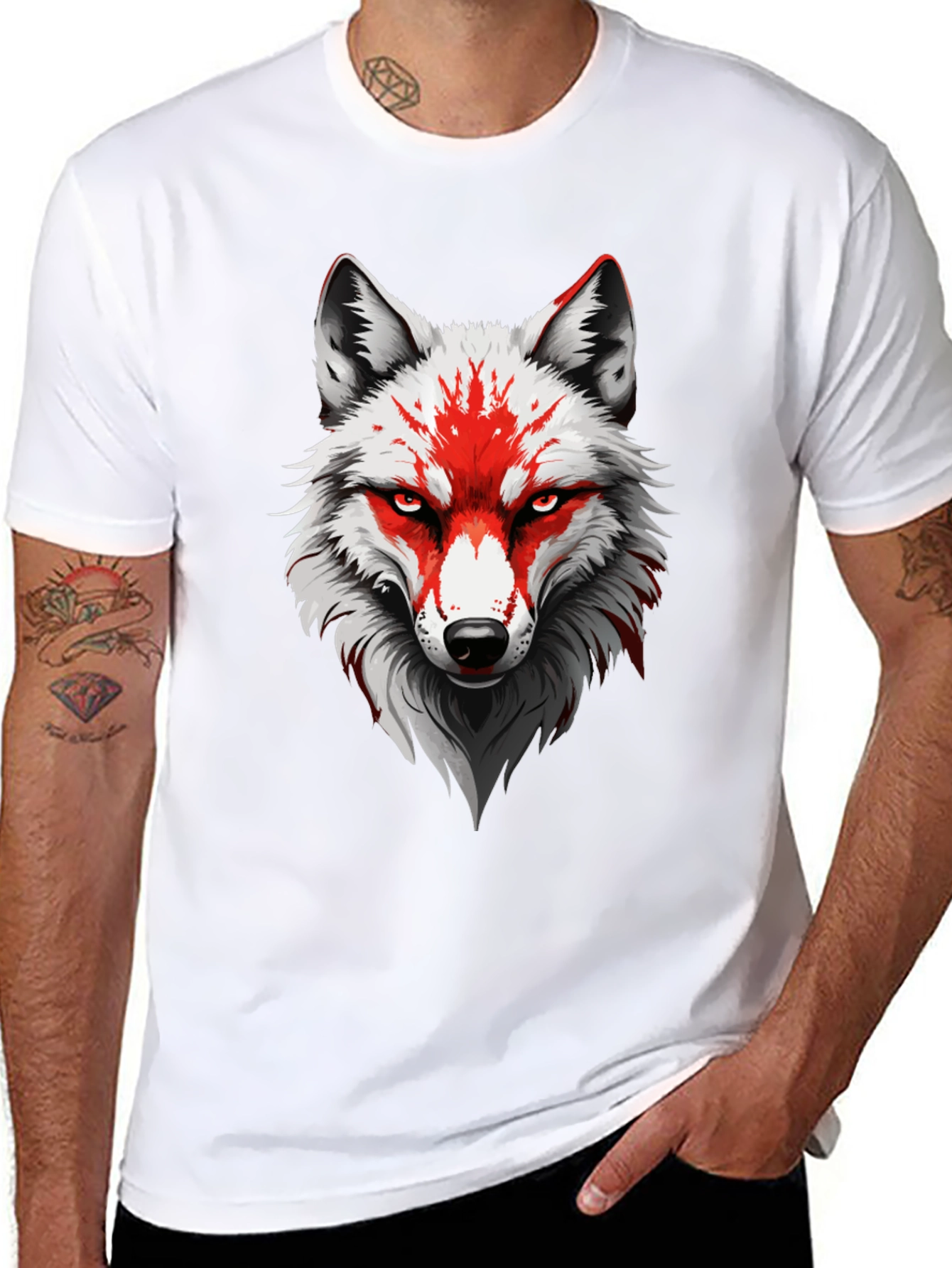 Wolf Graphic Tee - Stylish Mens Black T-Shirt