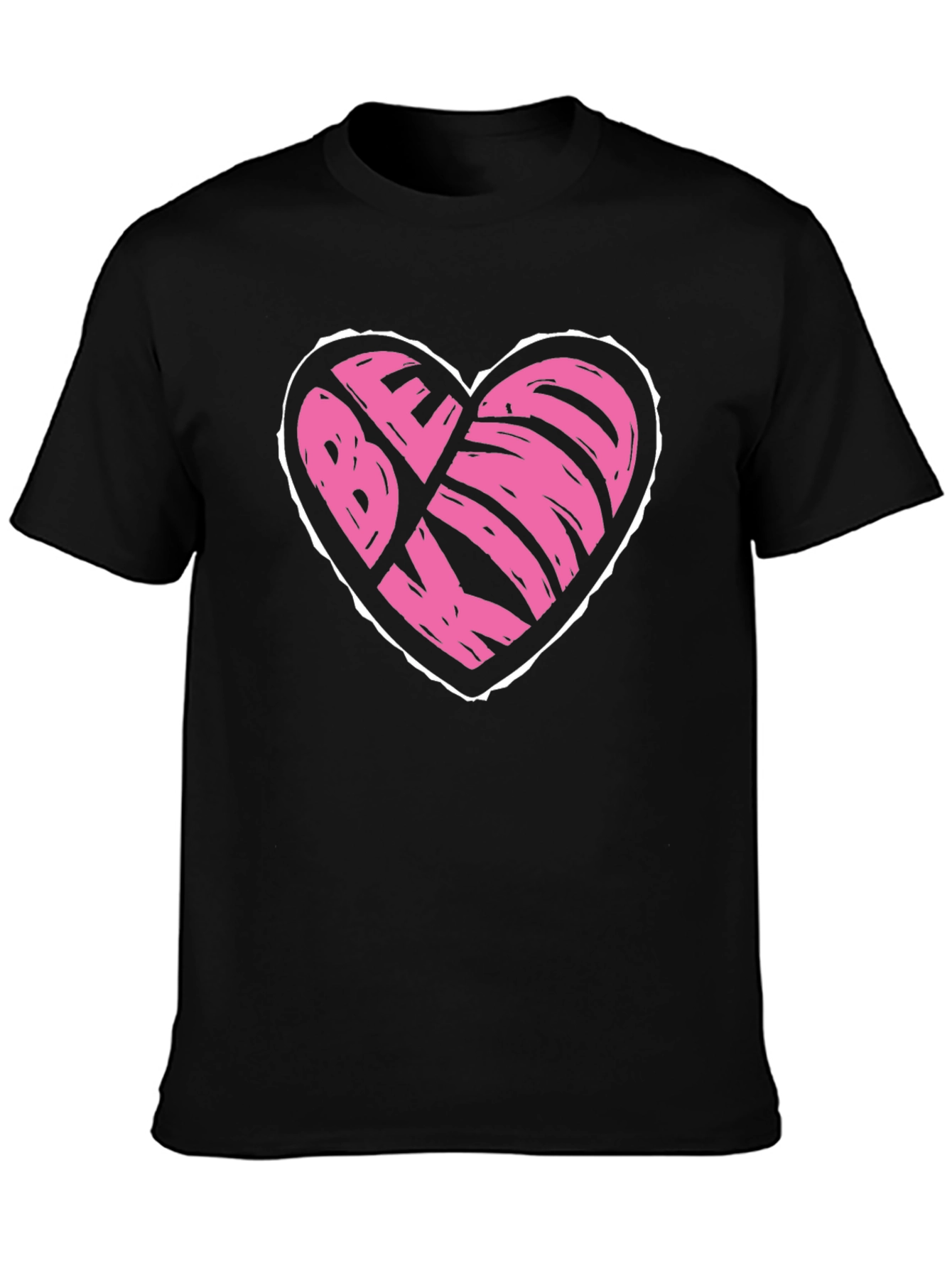 Be Kind Heart Graphic T-Shirt - Black