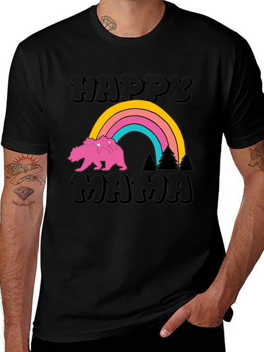 Happy Mama Bear Rainbow Graphic Tee