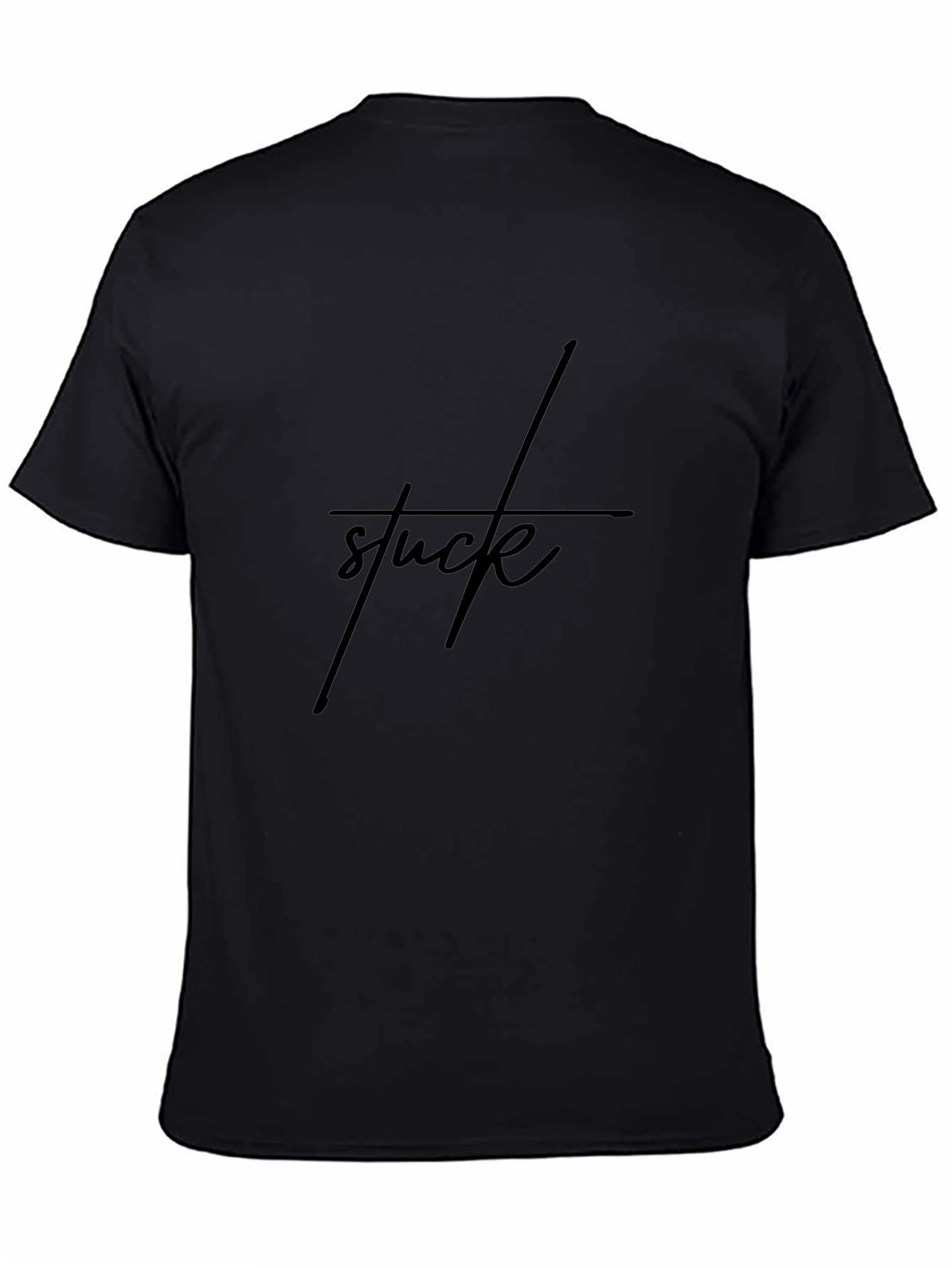 Stuck Graphic Black T-Shirt - Casual Style
