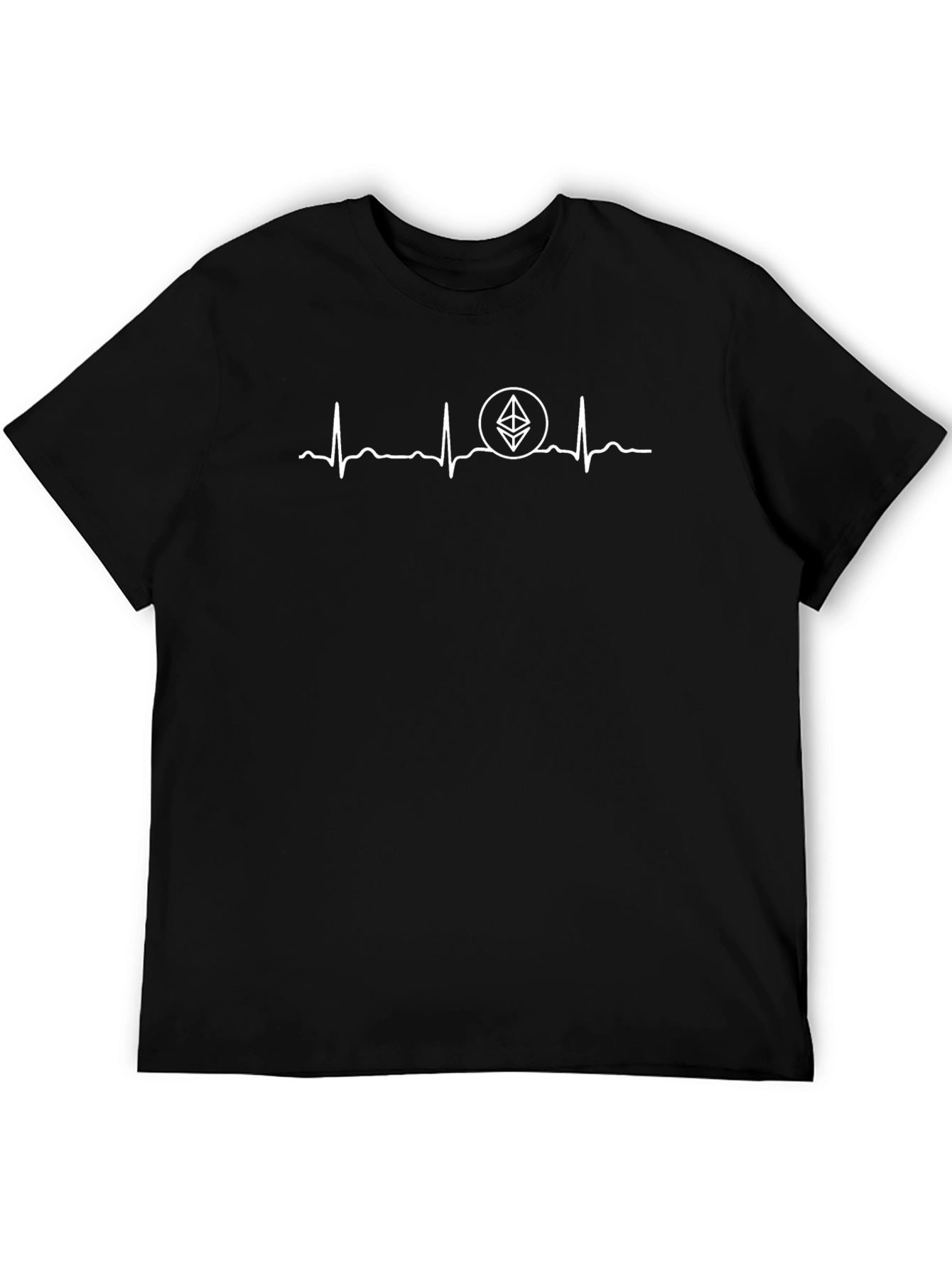 Ethereum Heartbeat Black T-Shirt - Crypto Fan Apparel