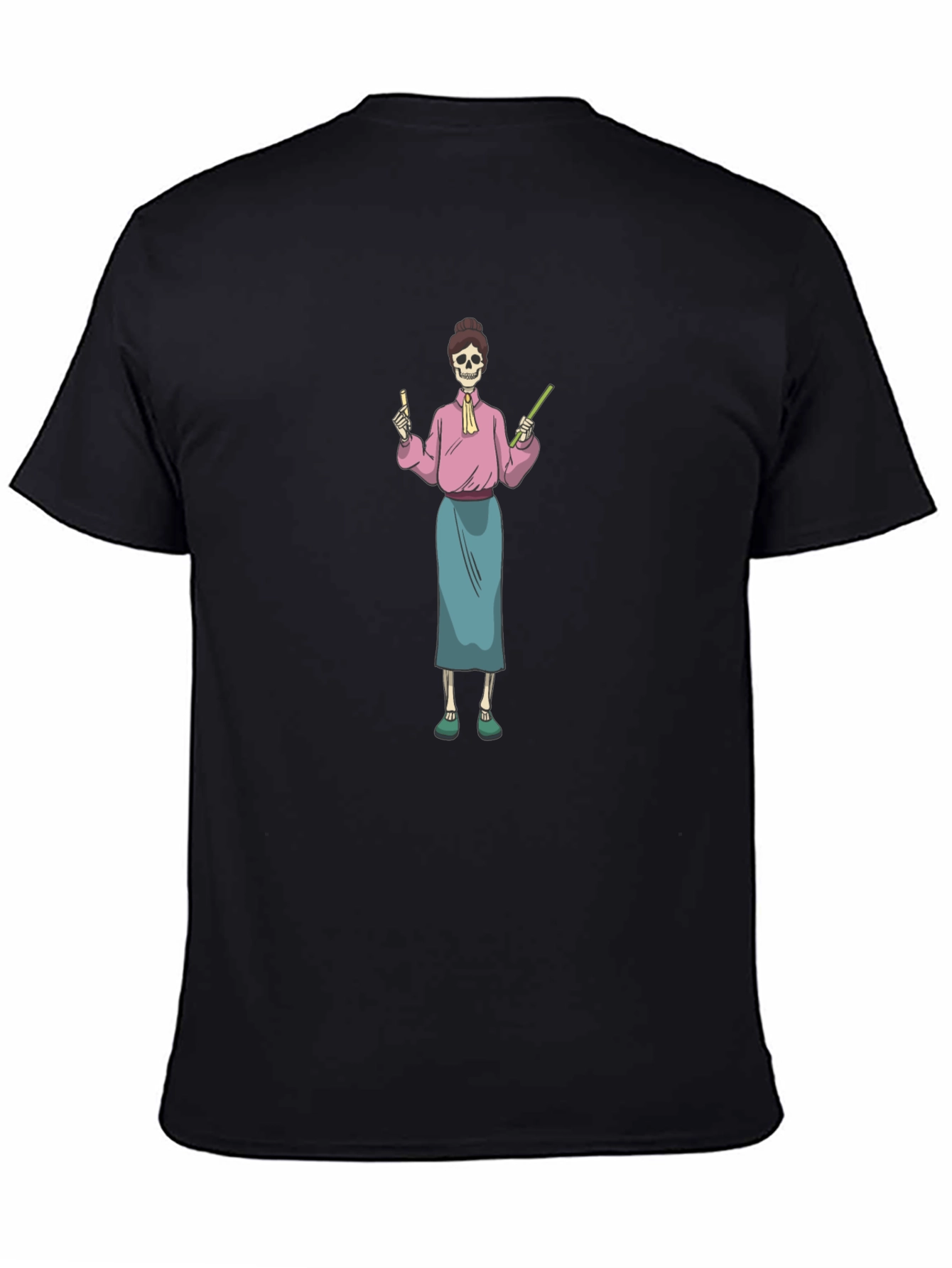 Skeleton Teacher Graphic T-Shirt