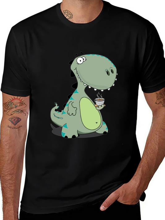 Dino Coffee Graphic Tee - Black