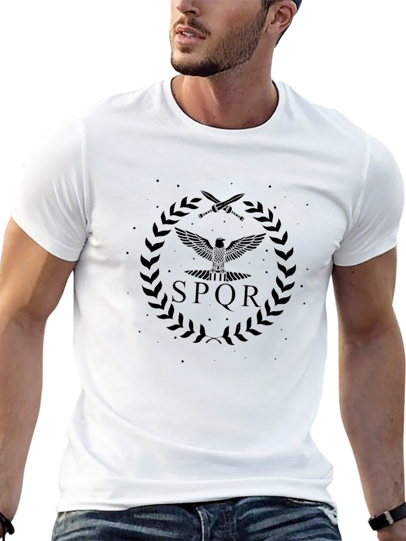 SPQR Eagle Black T-Shirt - Roman Empire Symbol