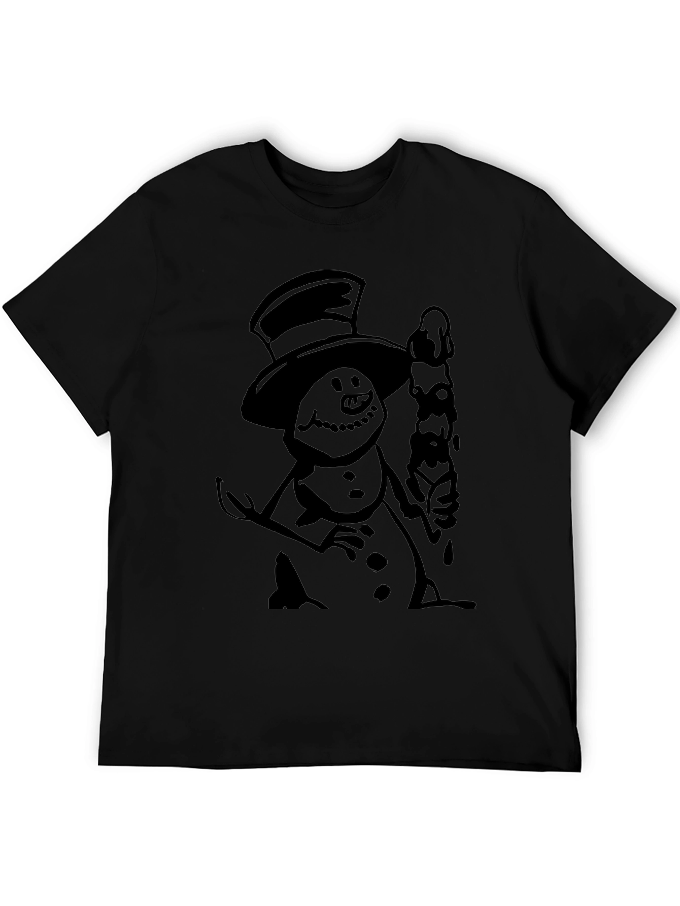 Spooky Snowman Black Graphic Tee