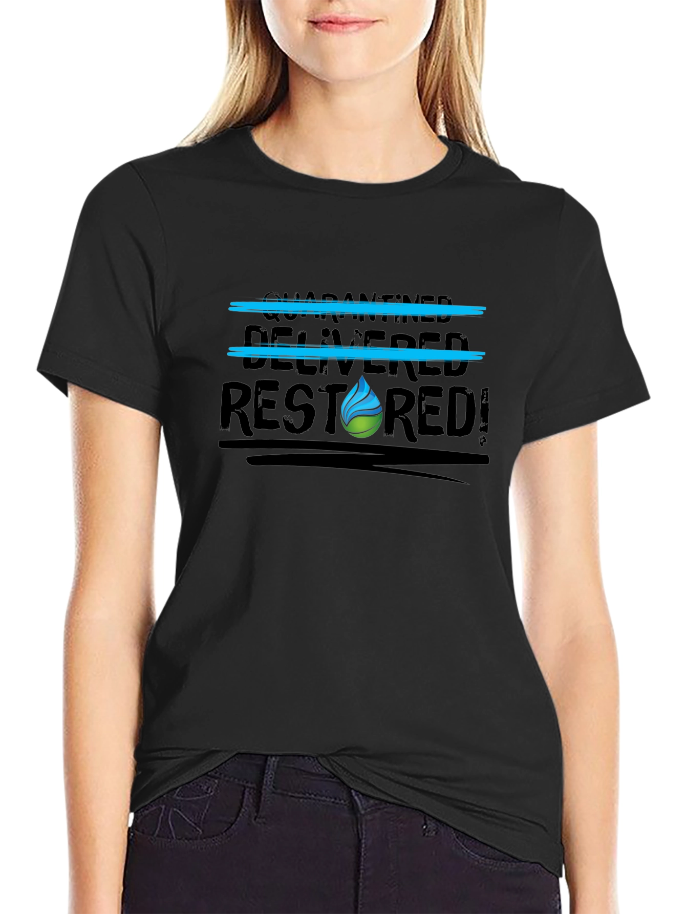 Restored Graphic Tee - Black Cotton Blend