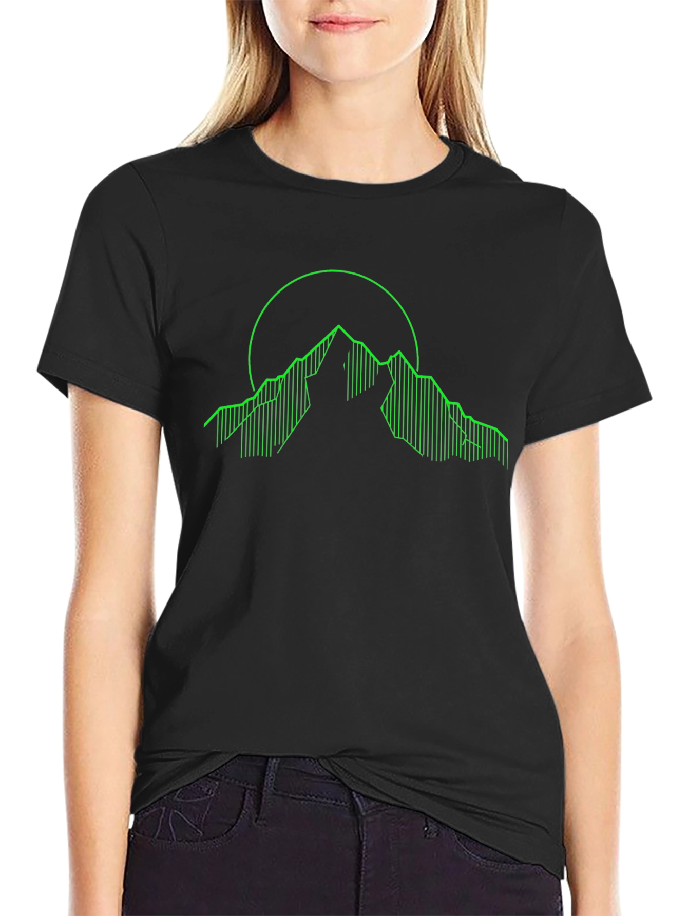 Neon Mountain Graphic Tee - Cool Geometric Design