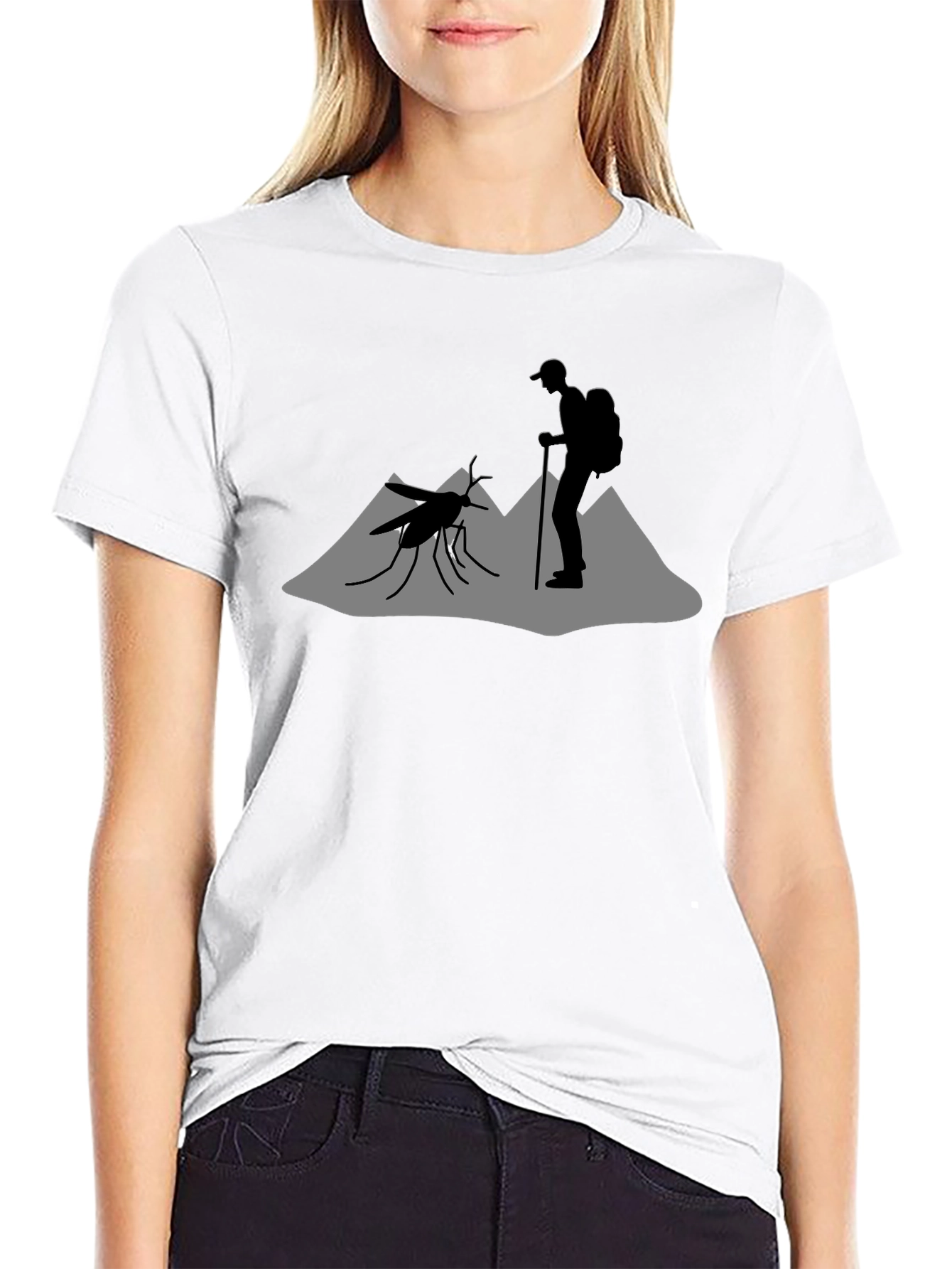Hiking Mosquito Tee - Funny Graphic T-Shirt