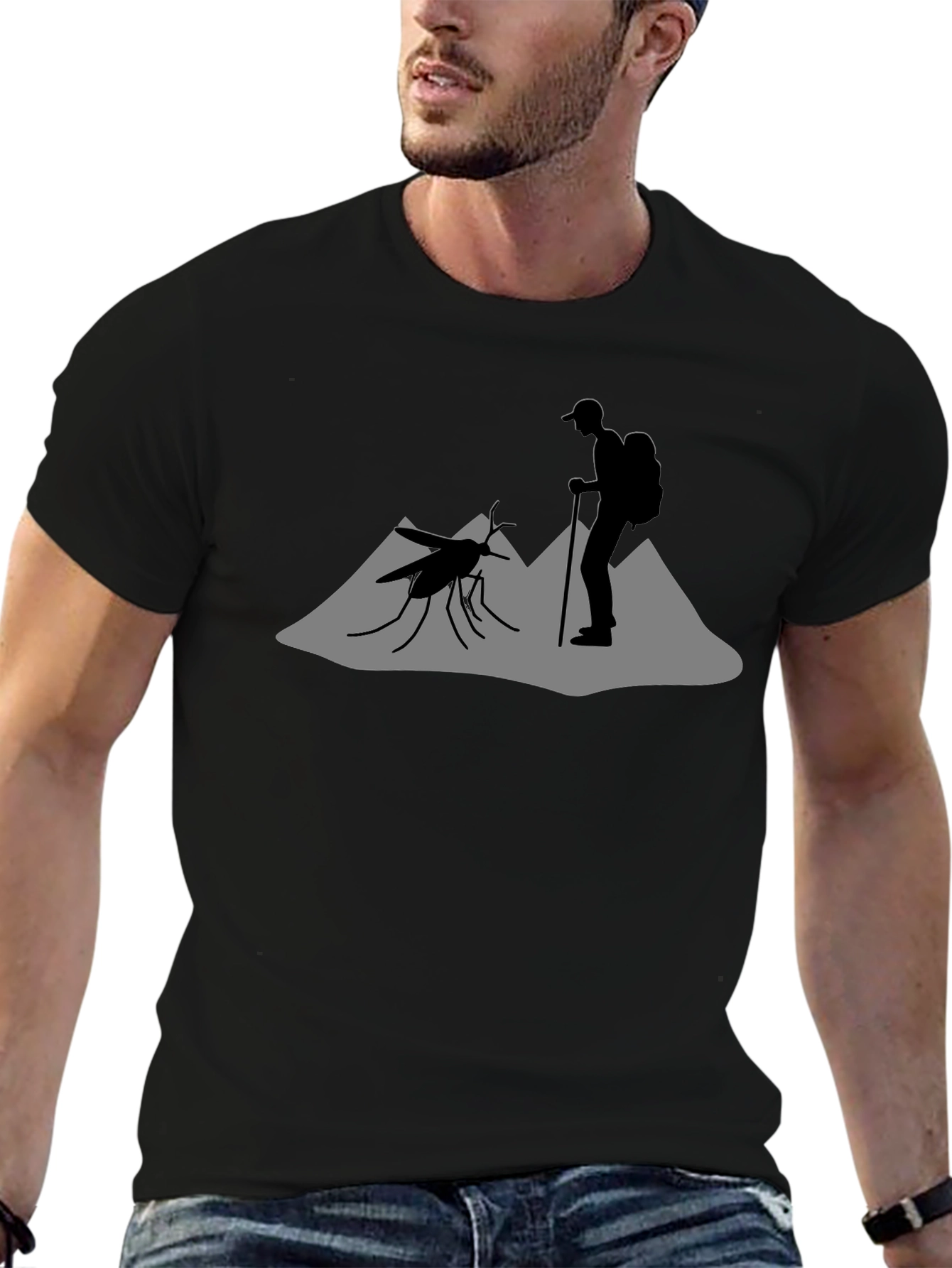 Hiking Mosquito Tee - Funny Graphic T-Shirt