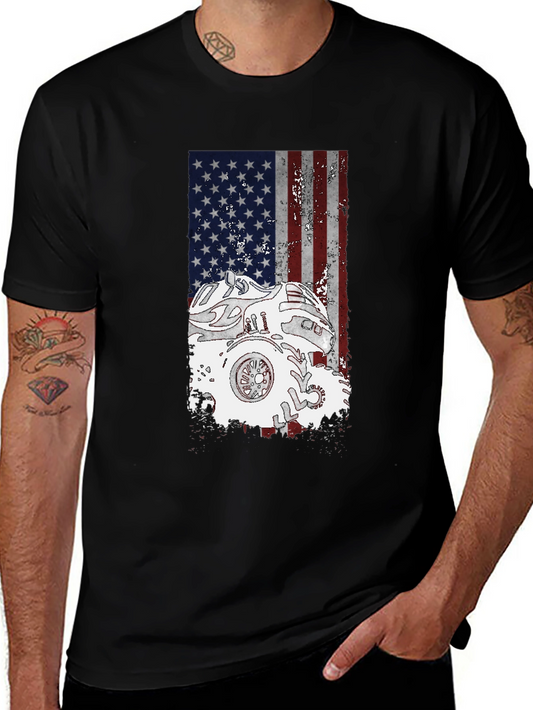 Monster Truck American Flag Graphic T-Shirt