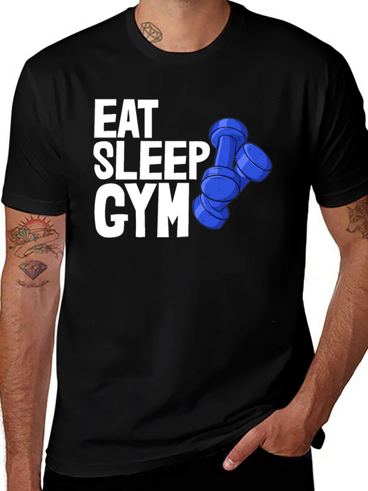 Eat Sleep Gym Black Graphic T-Shirt