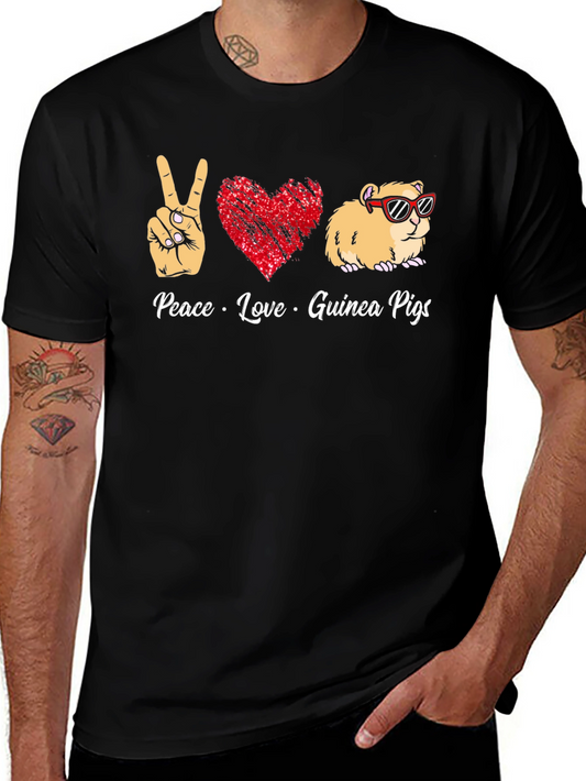 Peace Love Guinea Pigs Graphic T-Shirt