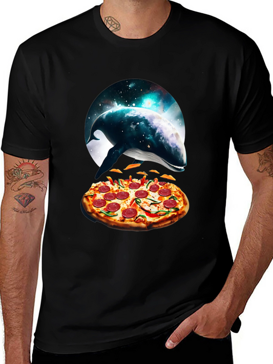 Whale Pizza Graphic T-Shirt