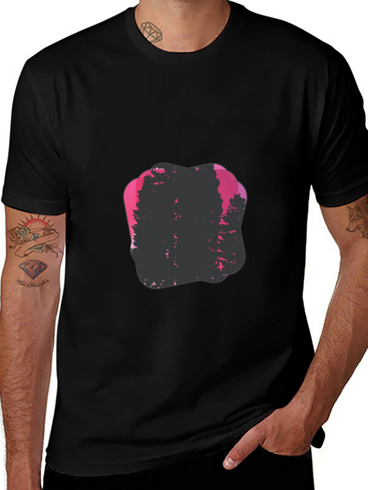 Nature Silhouette Graphic Print Crew Neck Tee