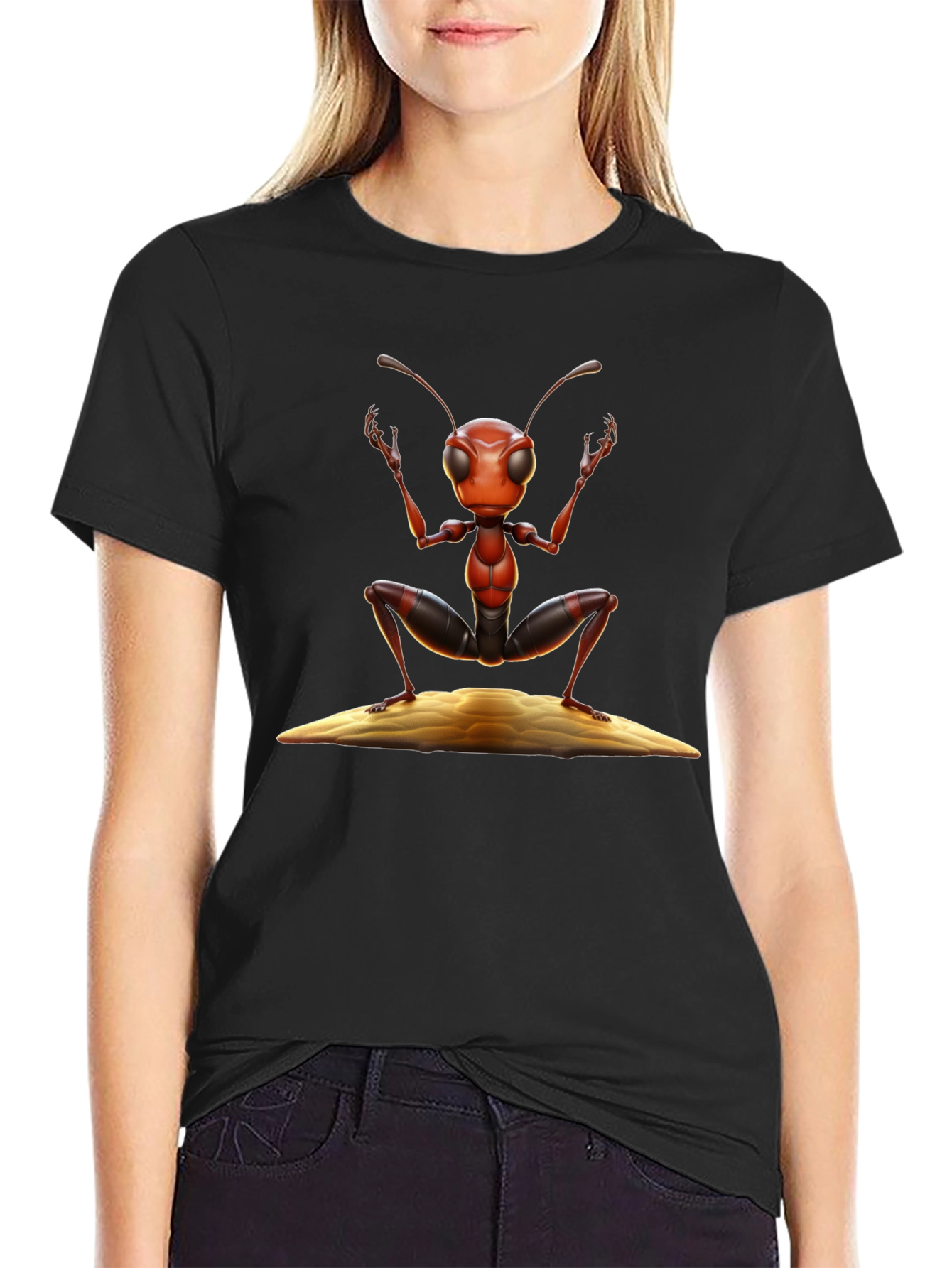 Ant Graphic T-Shirt - Black Cotton Tee