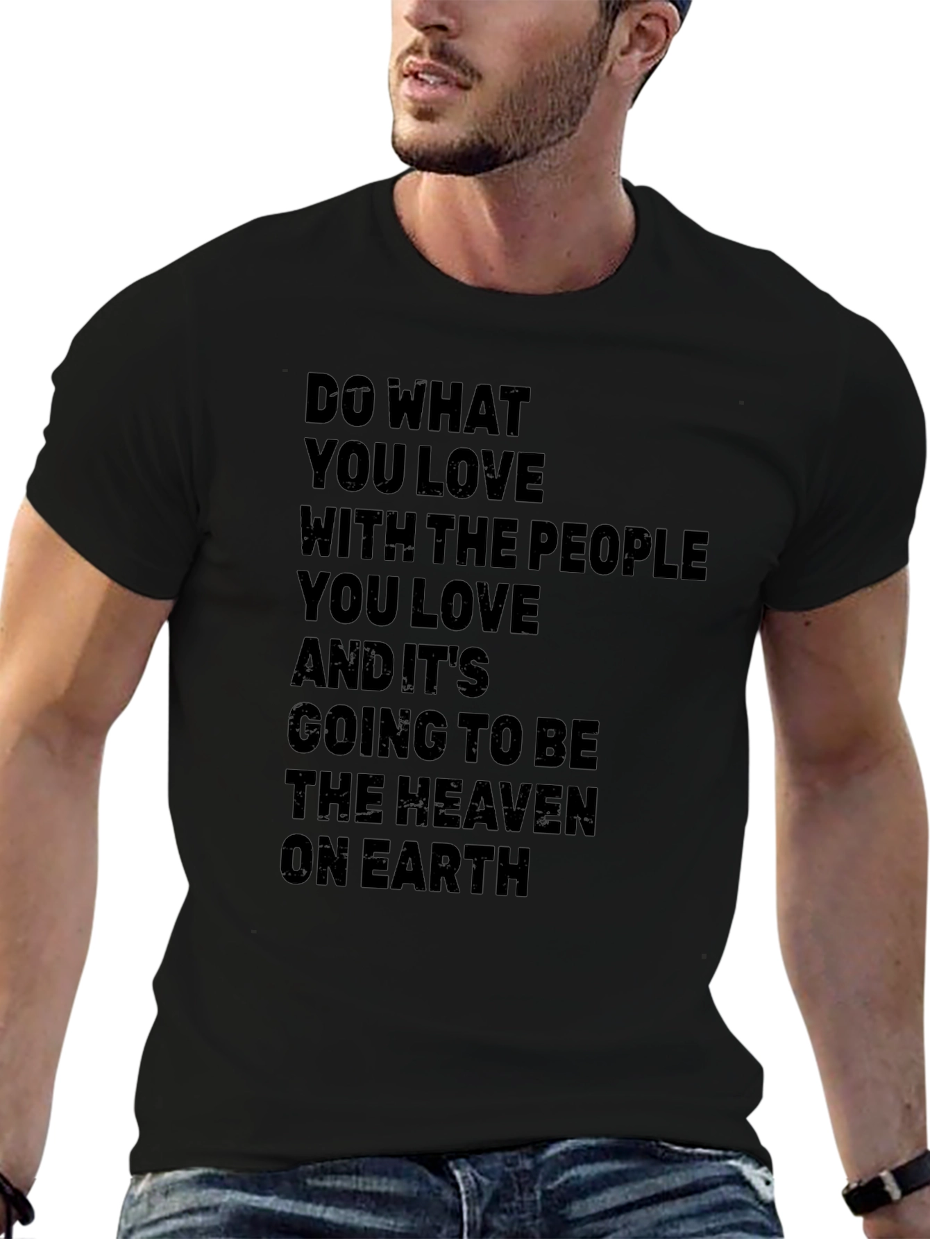 Inspirational T-Shirt: Do What You Love Black Cotton Tee