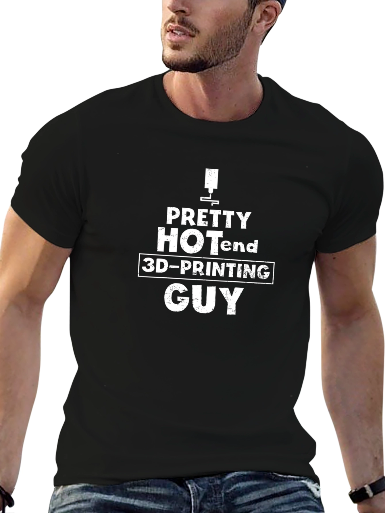 Pretty Hotend 3D-Printing Guy Black T-Shirt