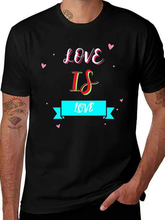 Love Is Love Graphic Black T-Shirt