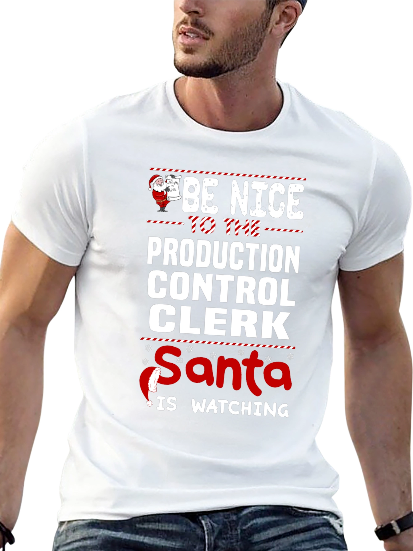 Be Nice to Production Control Clerk Santa T-Shirt