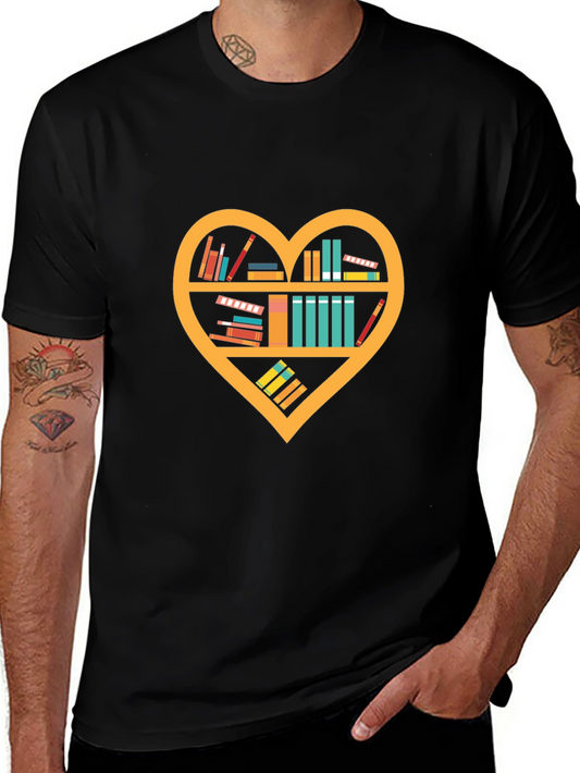 Book Lovers Heart Shelf T-Shirt