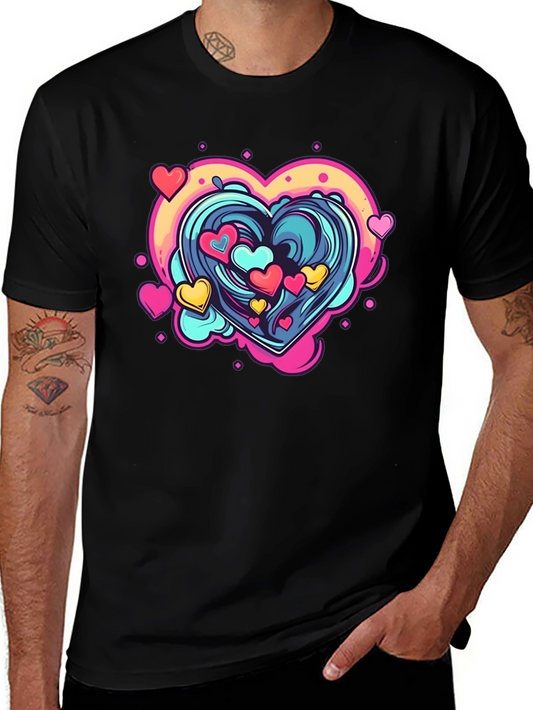 Heart Wave Graphic Tee - Black