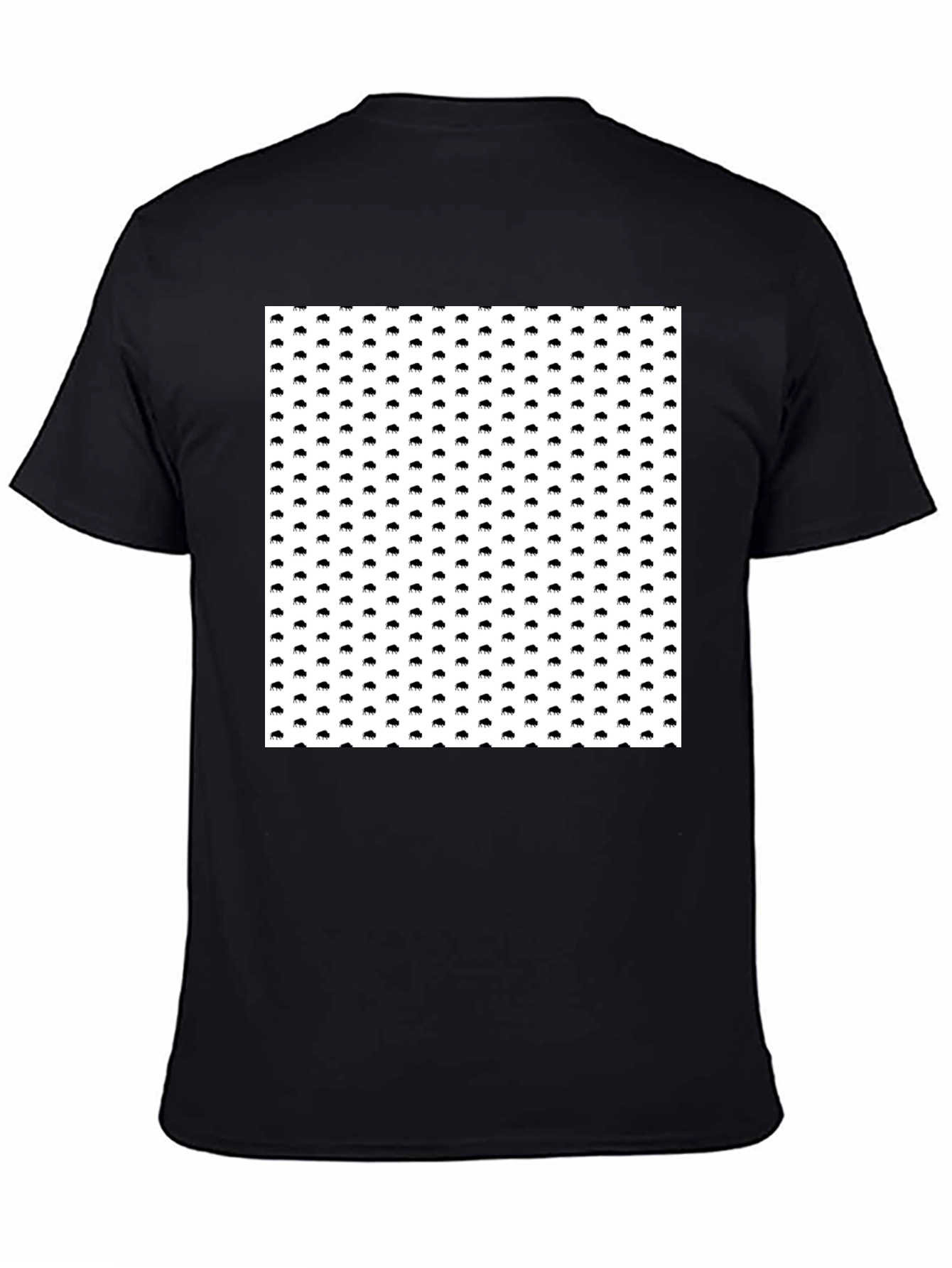 Modern Buffalo Print Black T-Shirt