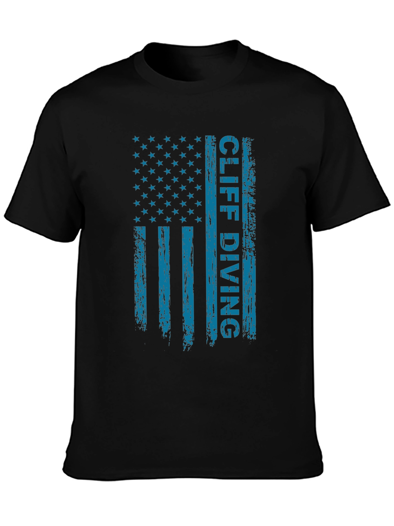 Cliff Diving USA Flag Graphic Tee - Patriotic Design