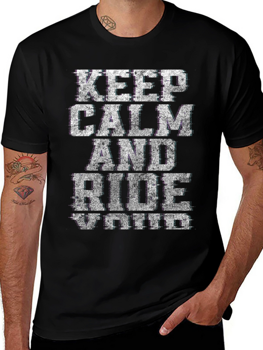 Keep Calm Ride Moto T-Shirt - Black Graphic Tee