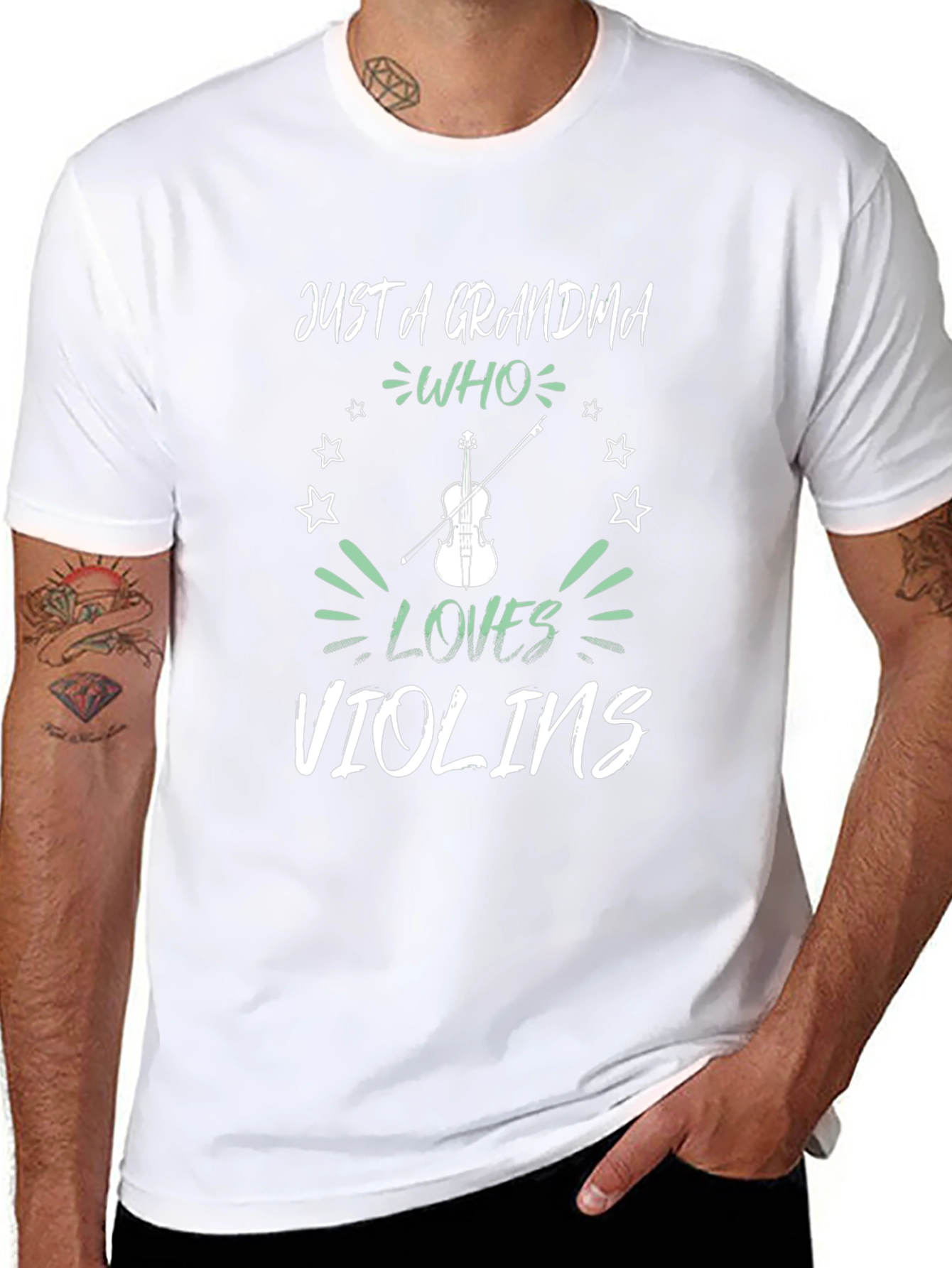 Grandma Who Loves Violins Graphic Tee