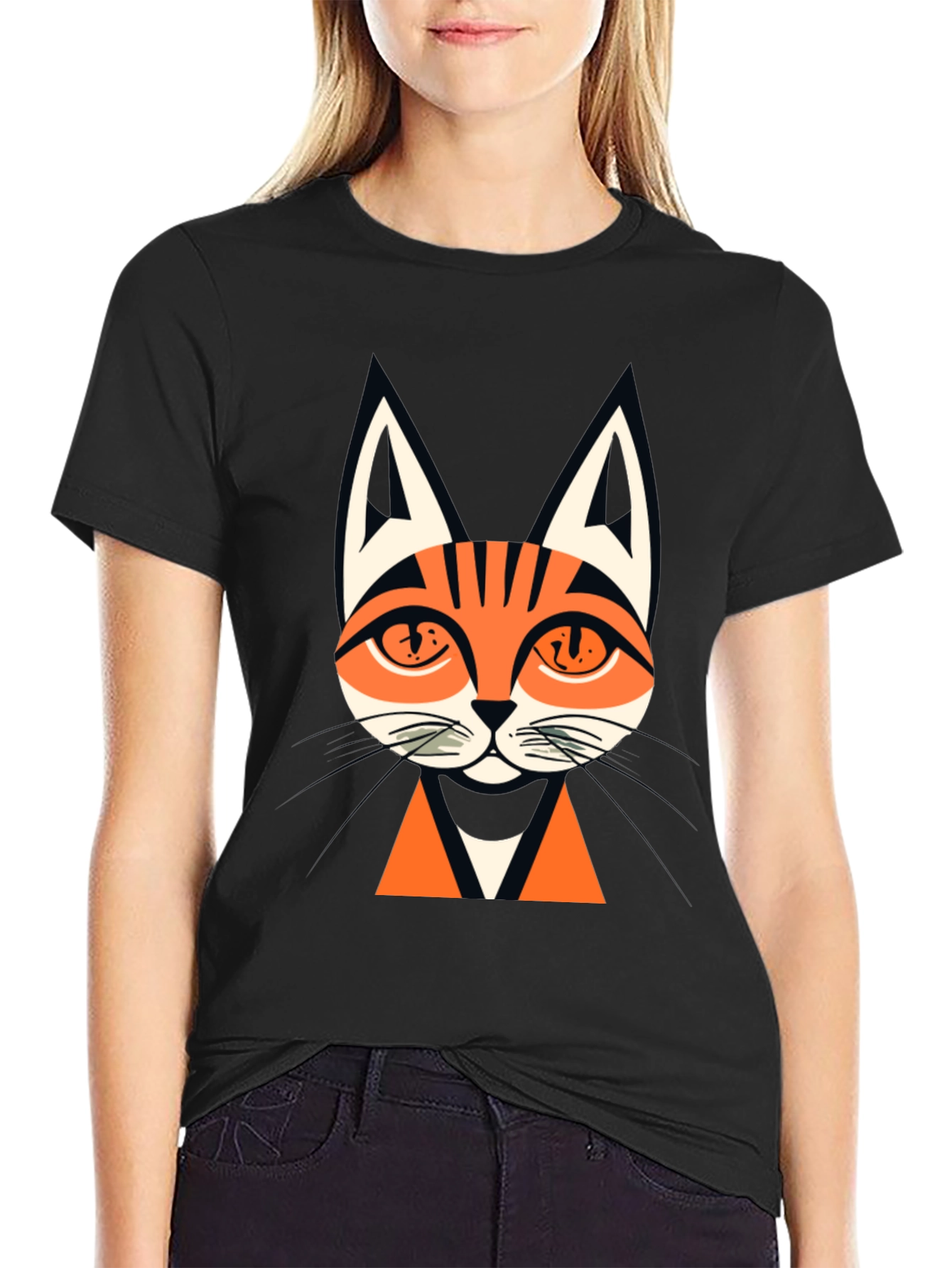 Mens Black Cat Graphic Tee