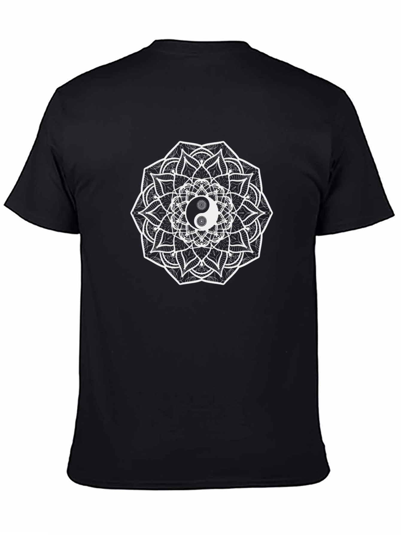 Yin Yang Mandala Graphic Tee - Unisex Black T-Shirt