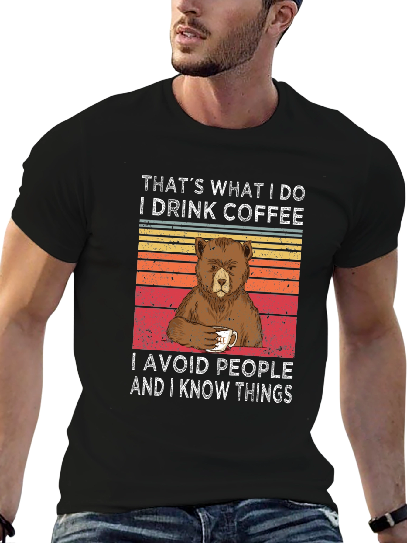 Coffee & Bear T-Shirt - I Avoid People