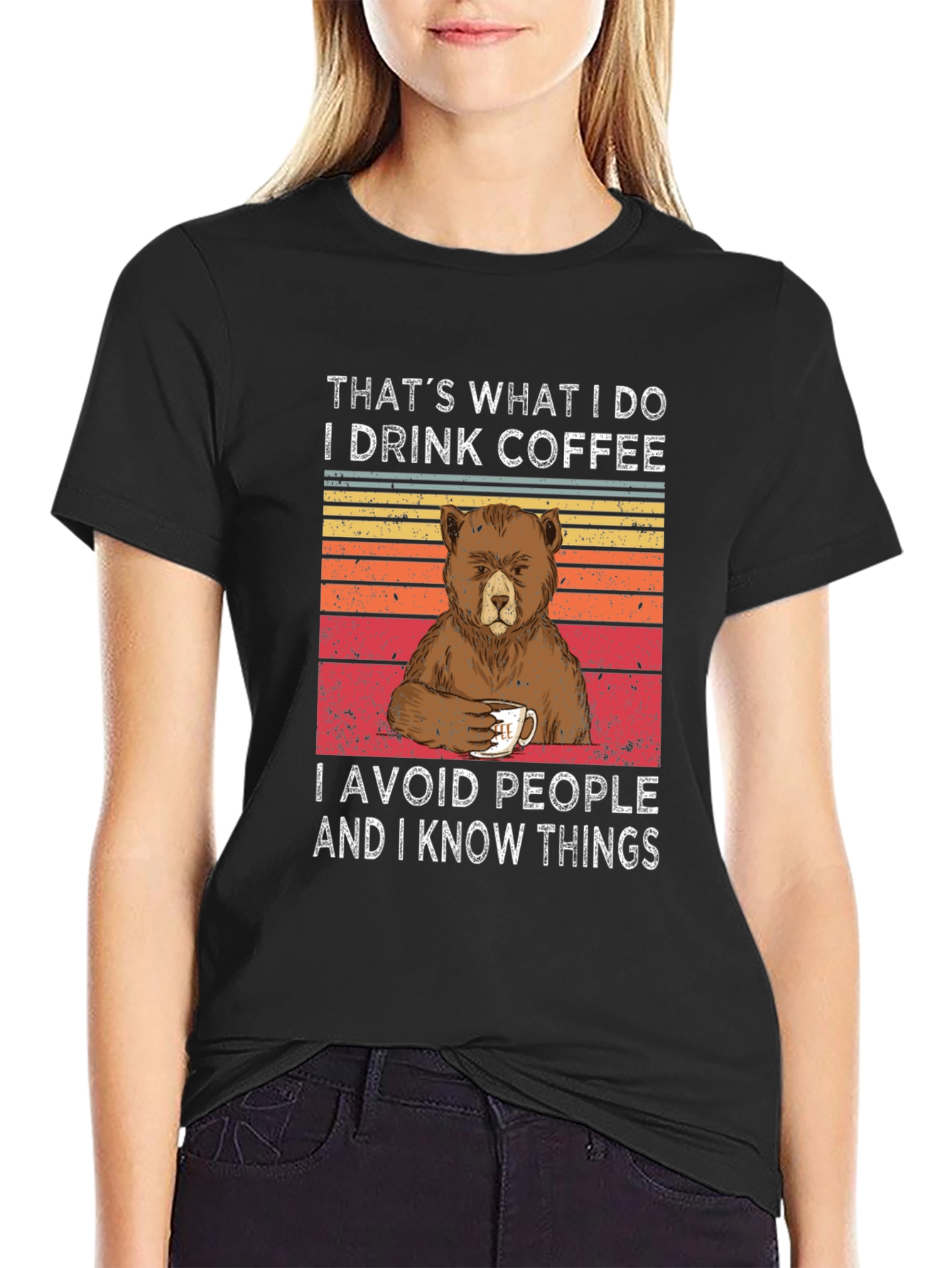Coffee & Bear T-Shirt - I Avoid People