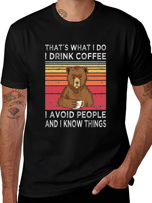 Coffee & Bear T-Shirt - I Avoid People