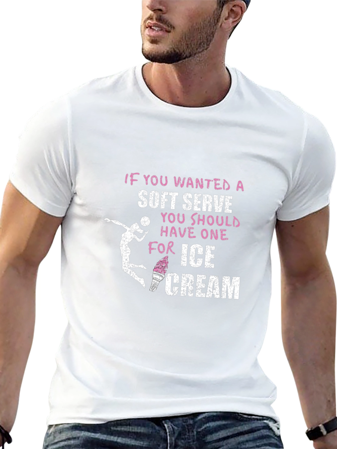 Soft Serve Ice Cream Volleyball Graphic T-Shirt