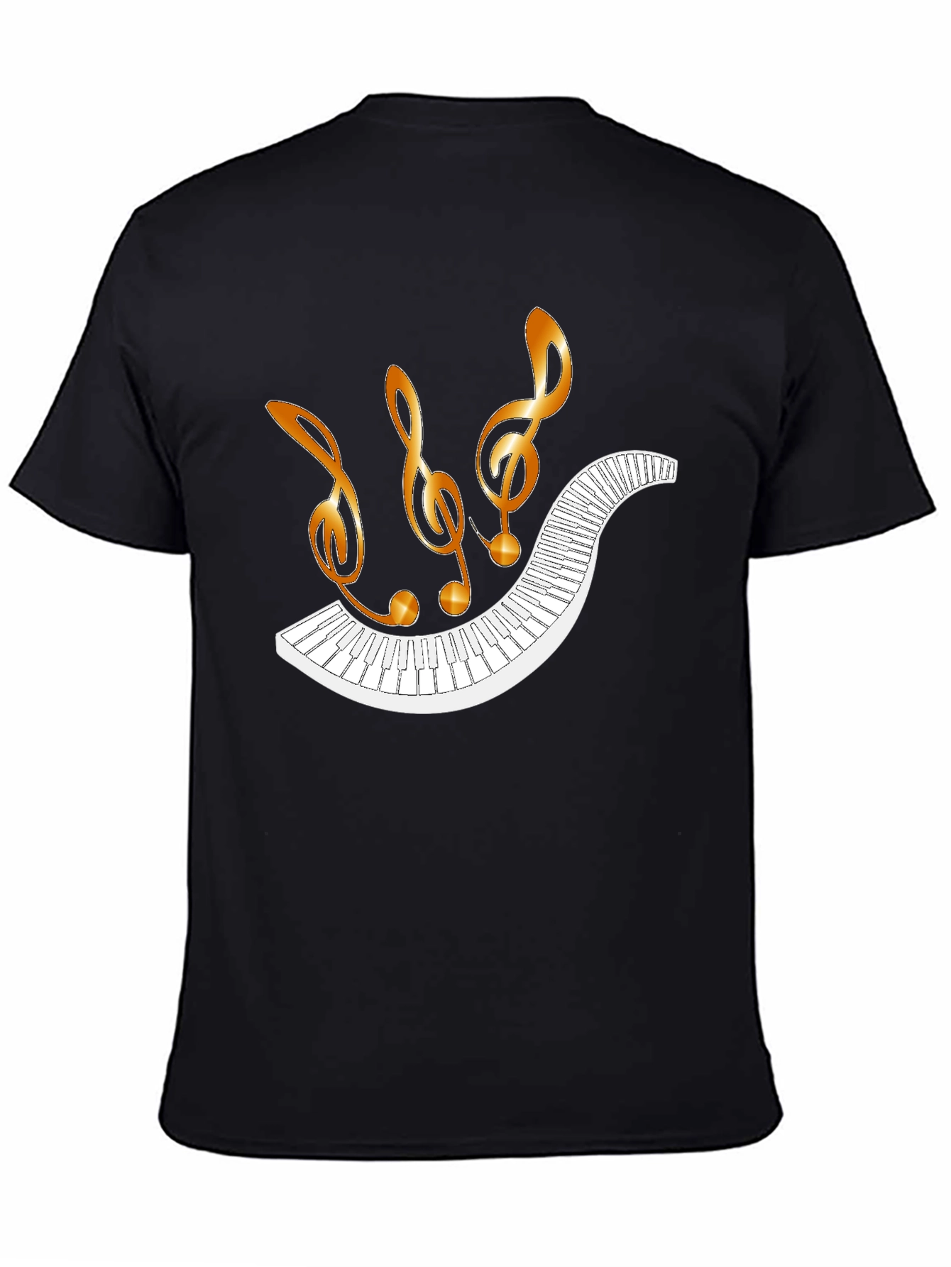 Musical Notes & Piano Keys Graphic T-Shirt