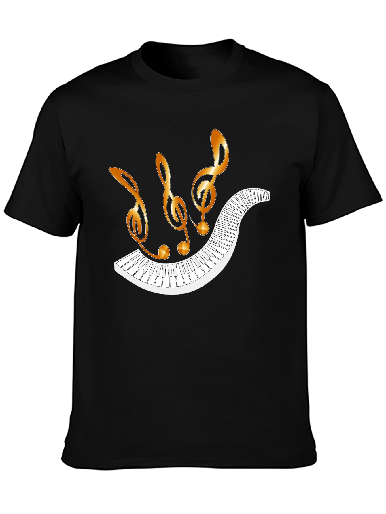 Musical Notes & Piano Keys Graphic T-Shirt