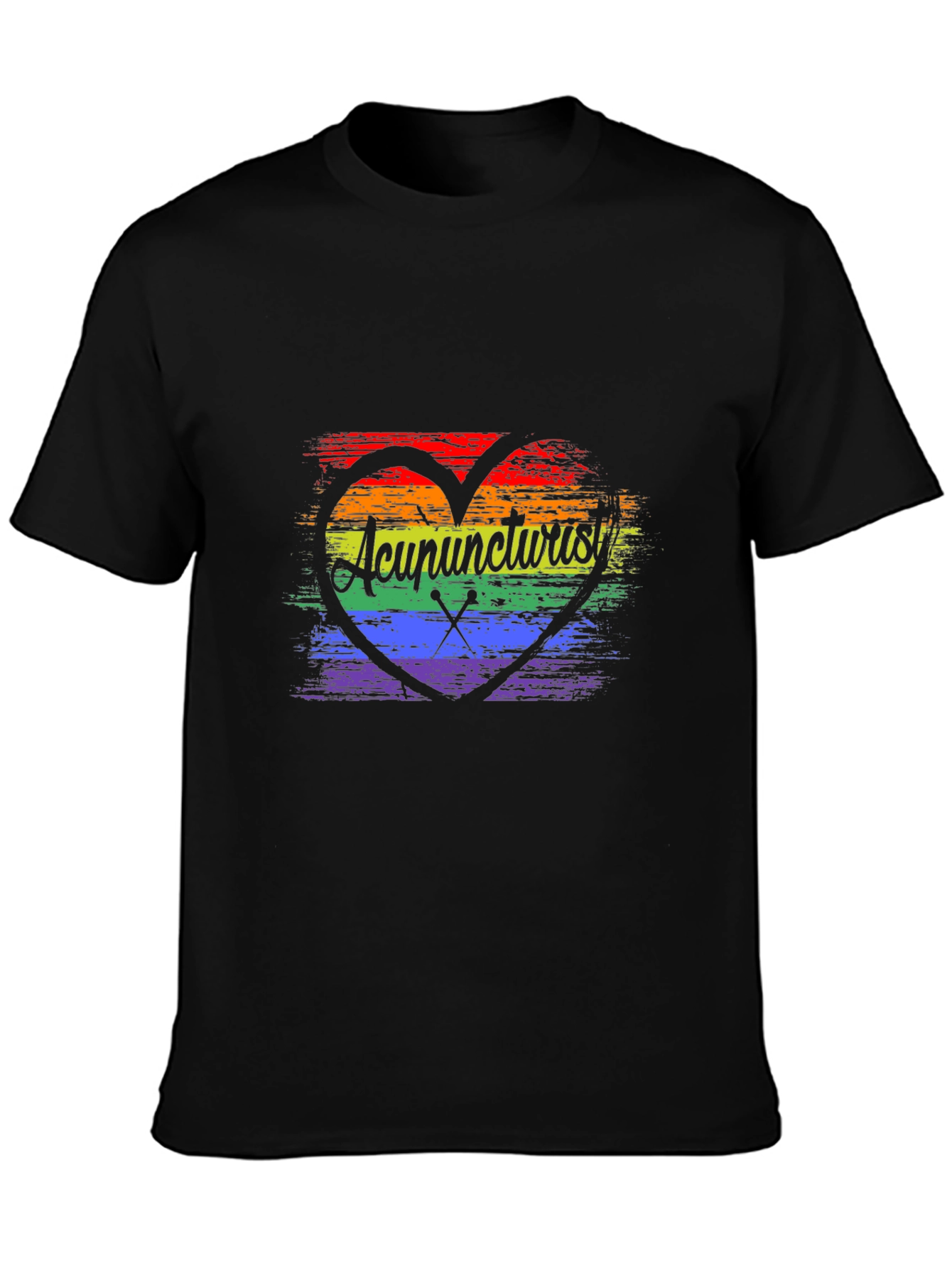 Acupuncturist Rainbow Heart T-Shirt