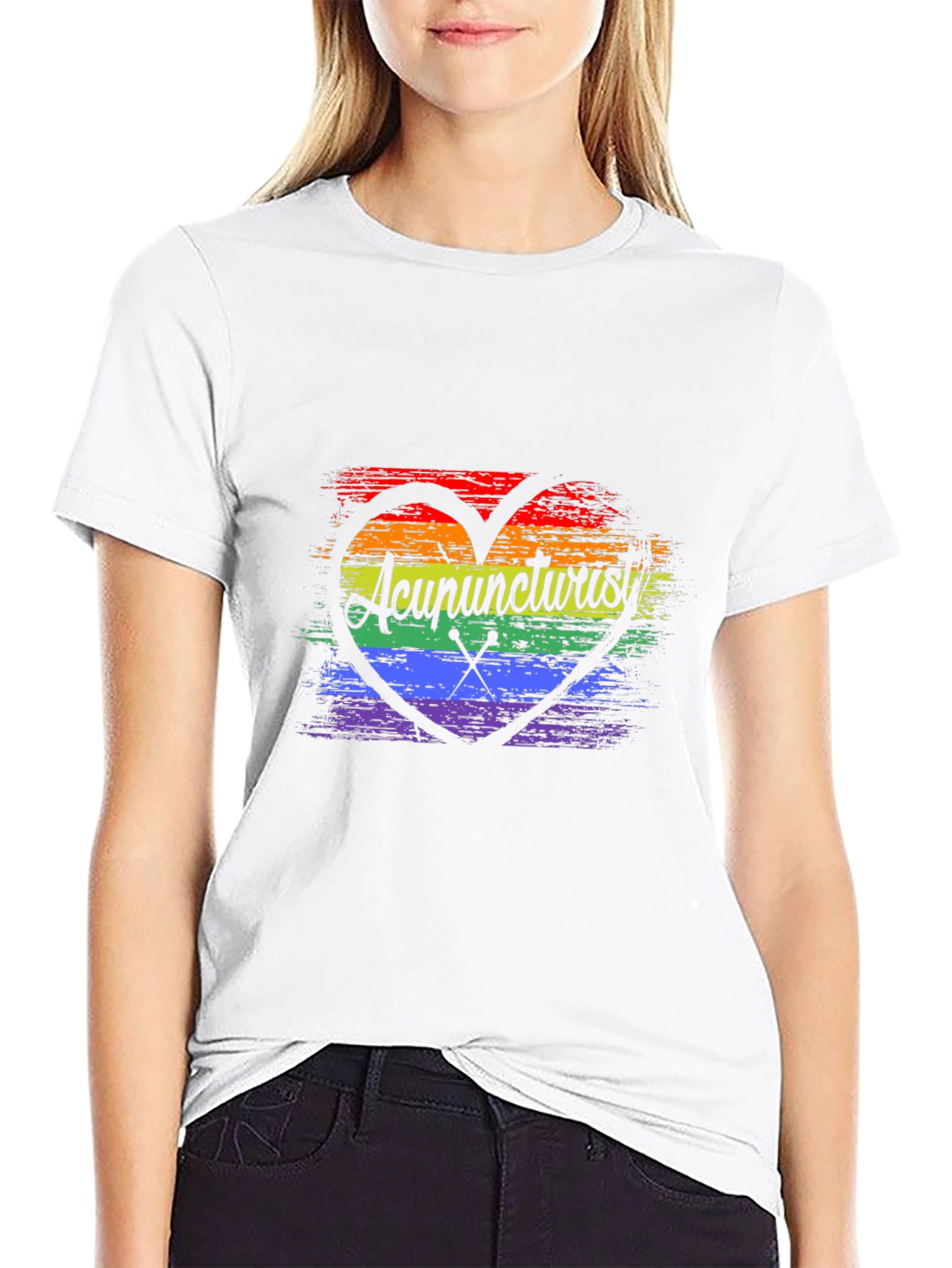 Acupuncturist Rainbow Heart T-Shirt
