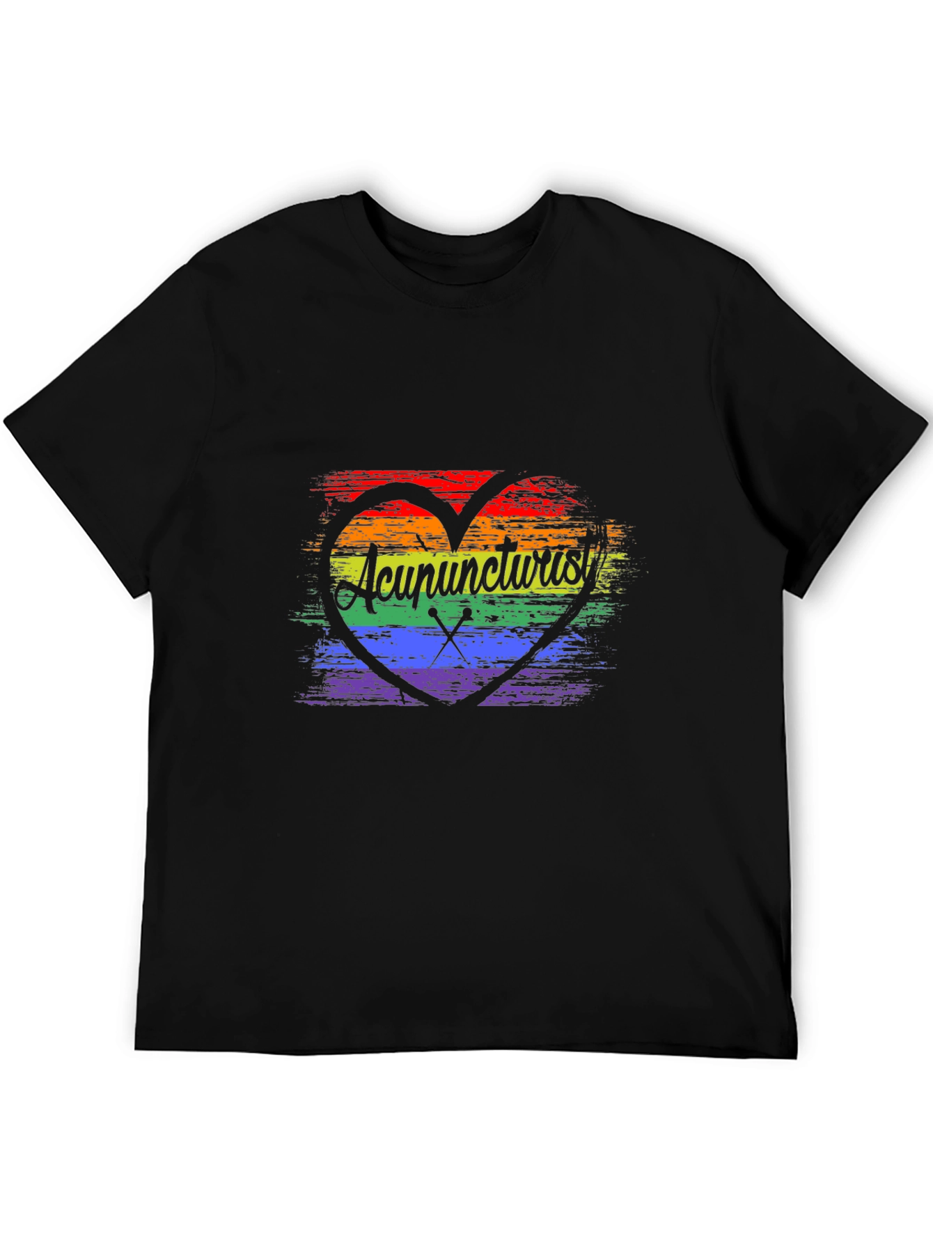 Acupuncturist Rainbow Heart T-Shirt
