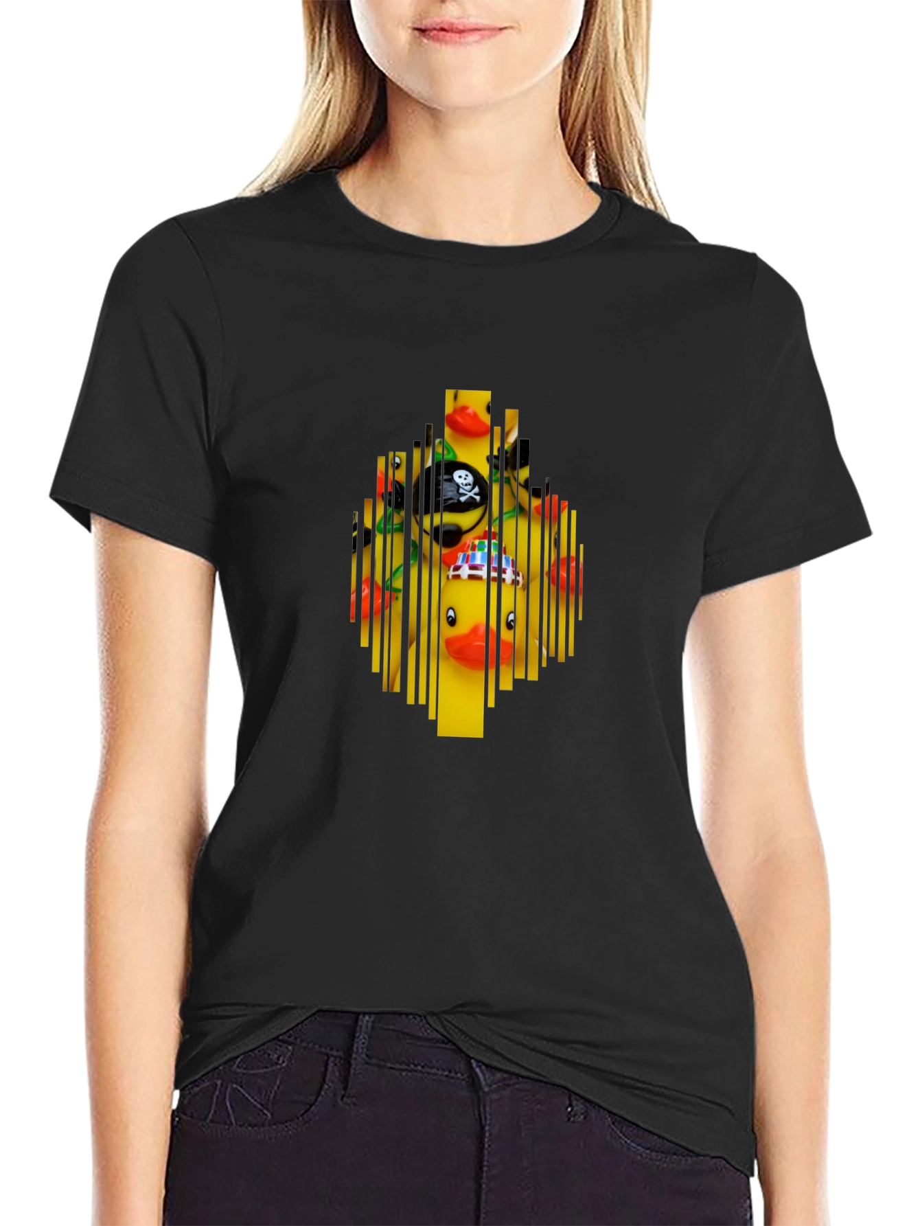 Novelty Rubber Duck Barcode Graphic T-Shirt