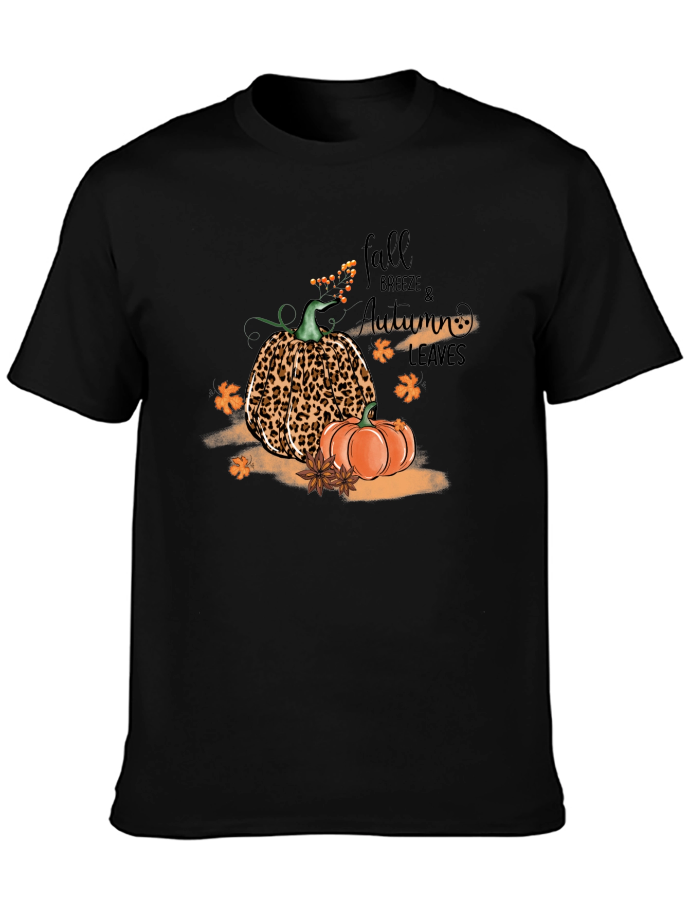 Fall Breeze Autumn Leaves Graphic T-Shirt