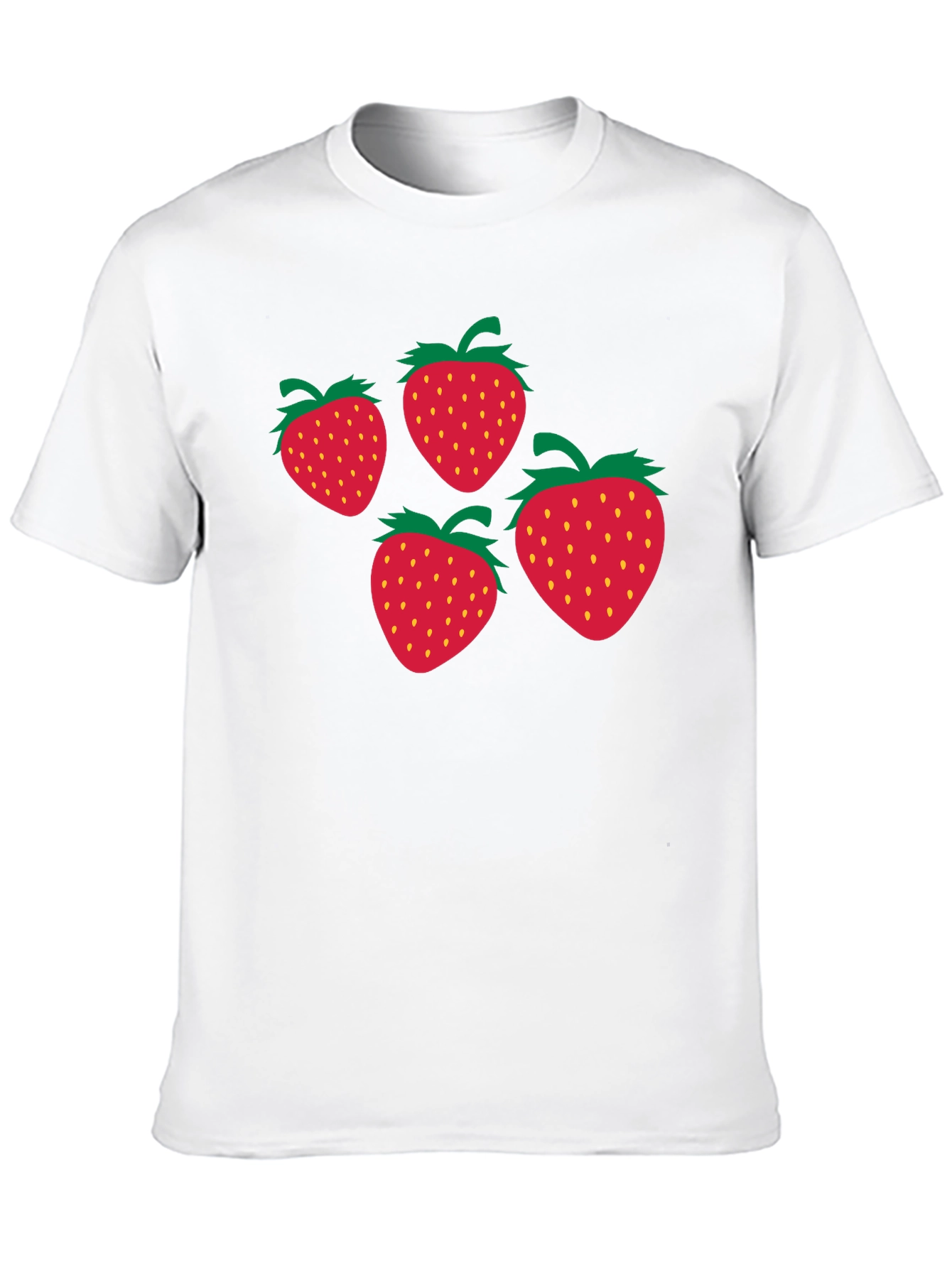 Strawberry Print Black T-Shirt