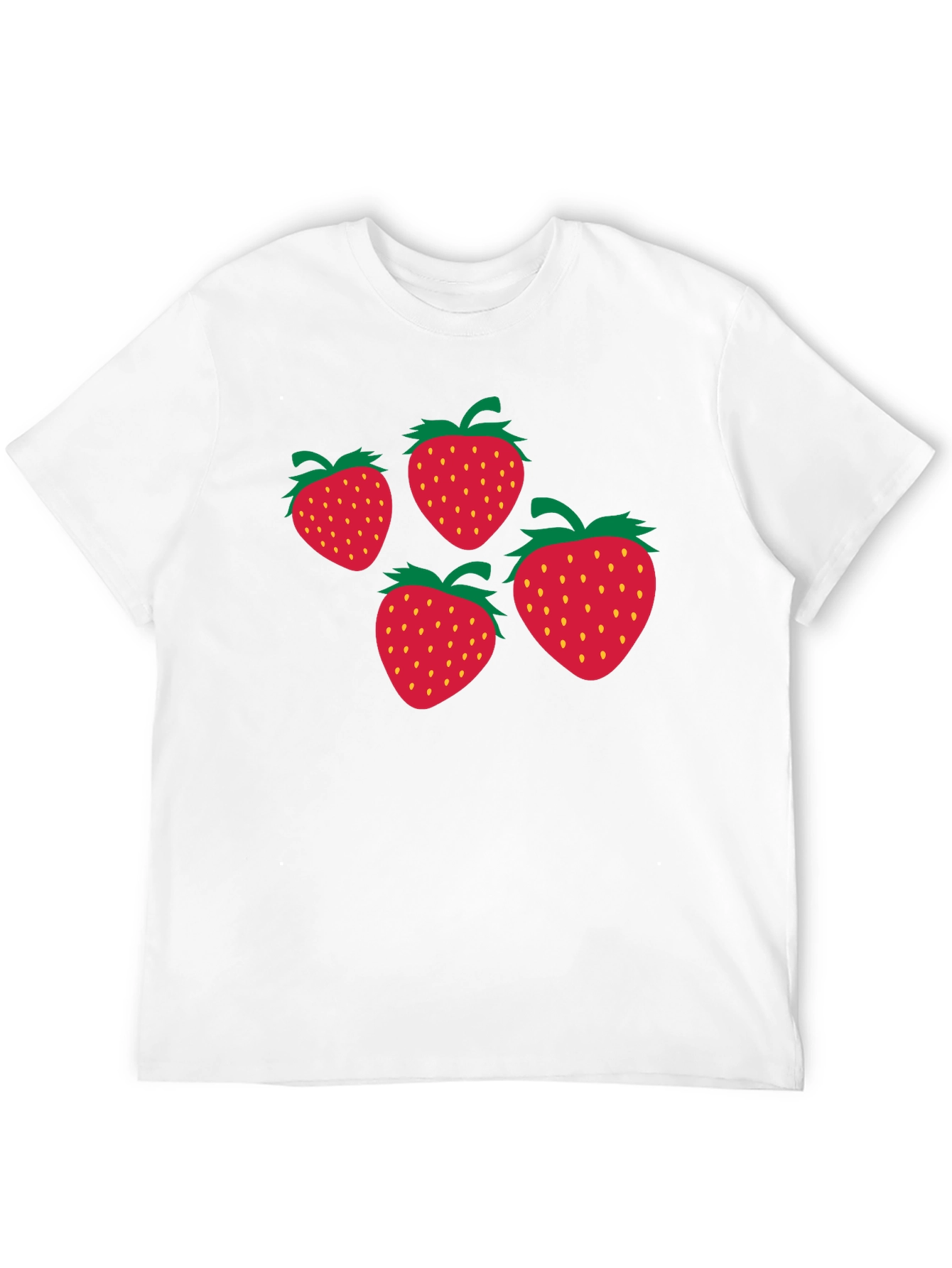 Strawberry Print Black T-Shirt