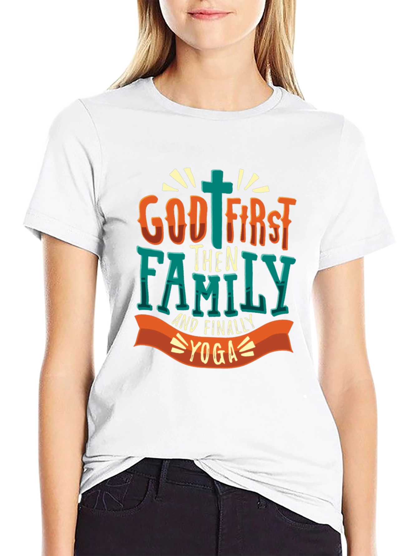 God First Family Yoga T-Shirt - Mens Graphic Tee