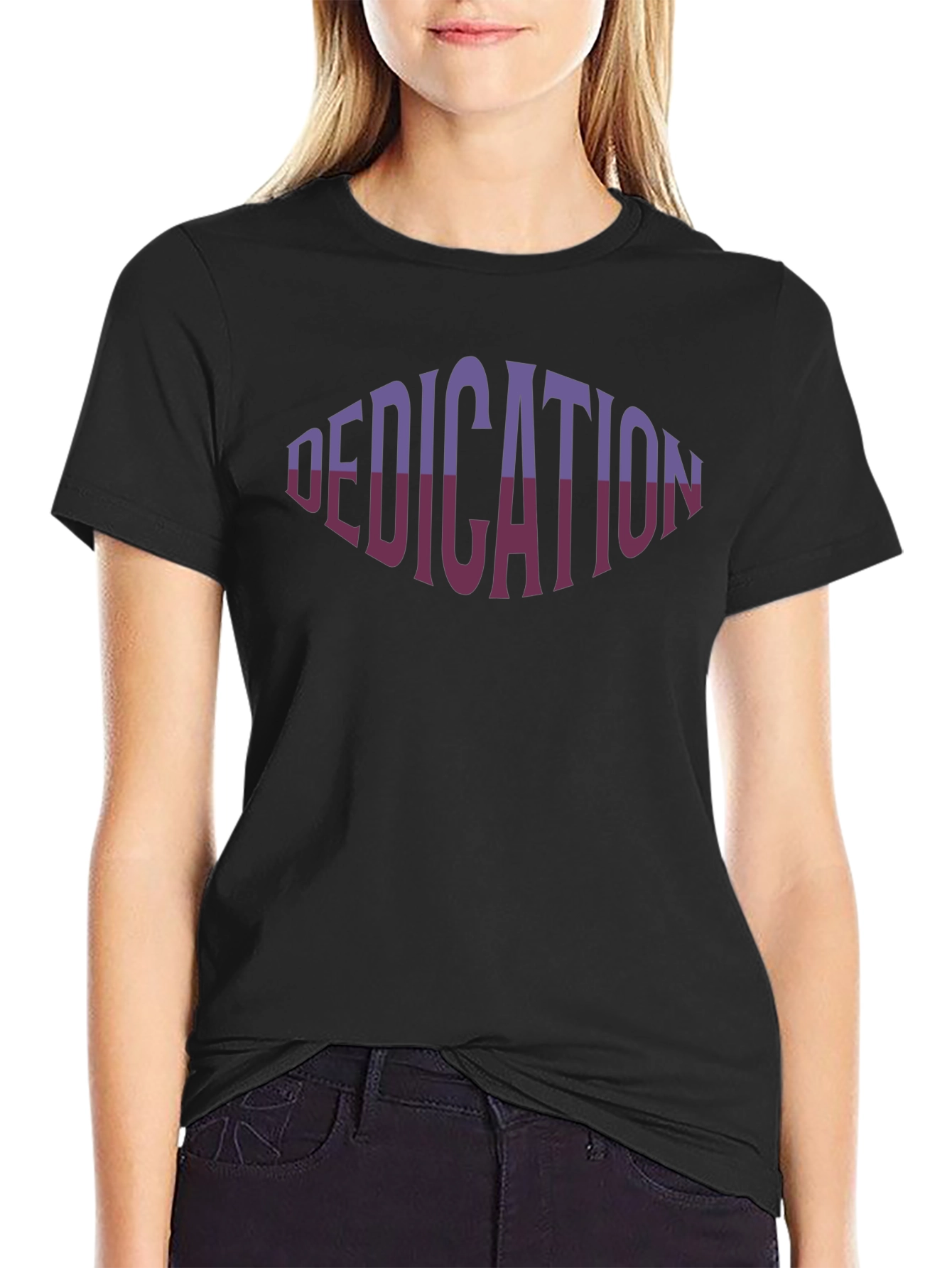 Dedication Graphic Print Black T-Shirt