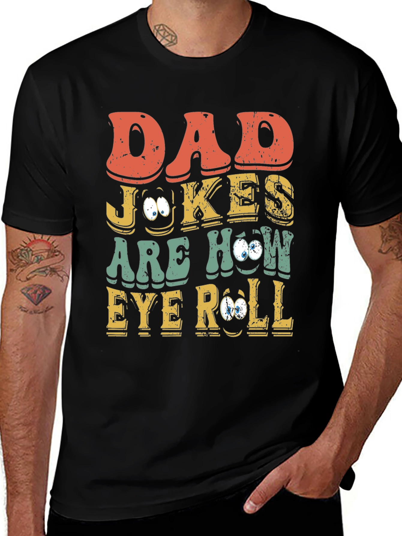 Dad Jokes Eye Roll Graphic Tee
