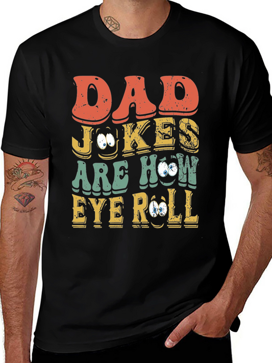 Dad Jokes Eye Roll Graphic Tee
