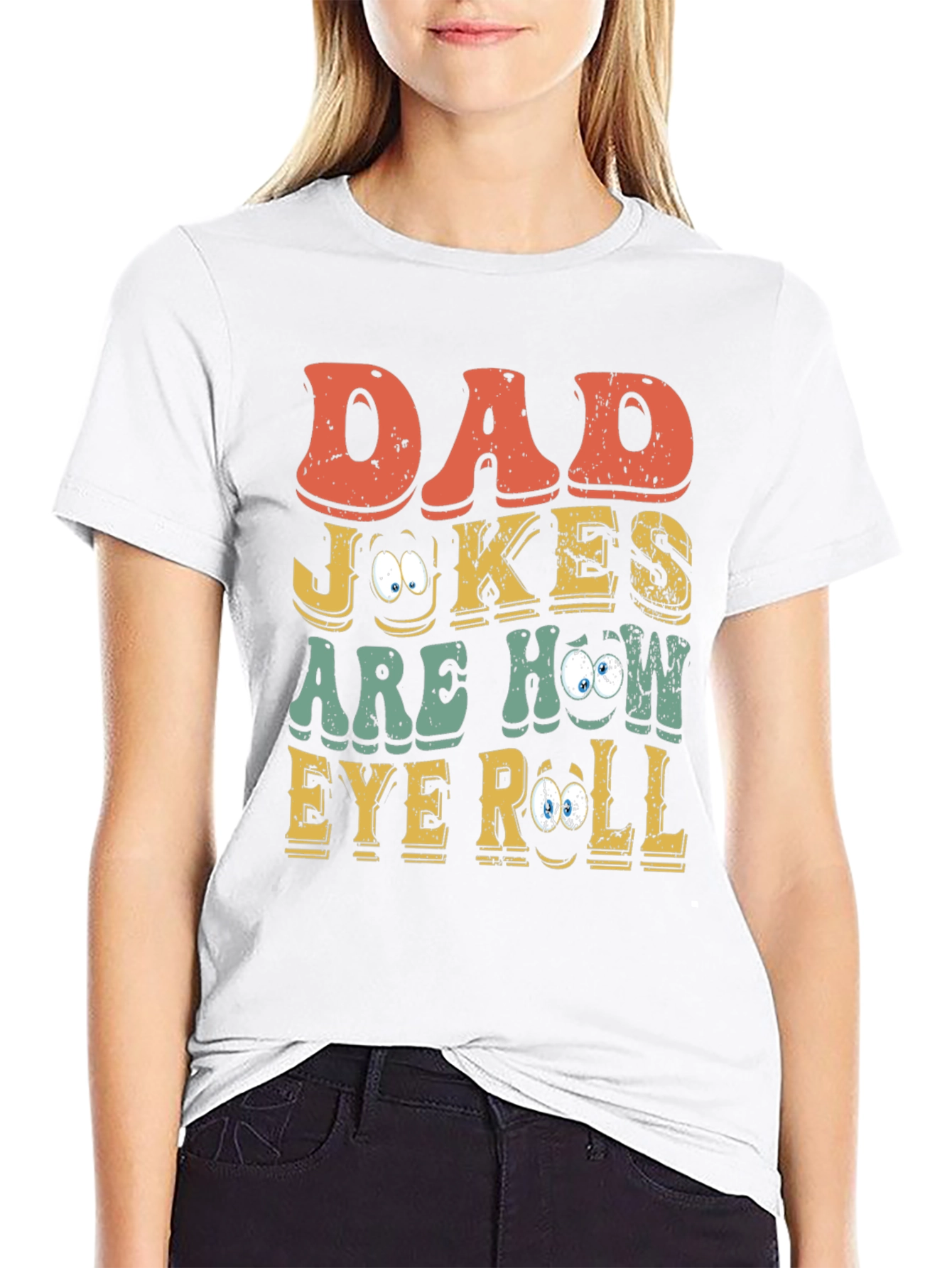 Dad Jokes Eye Roll Graphic Tee