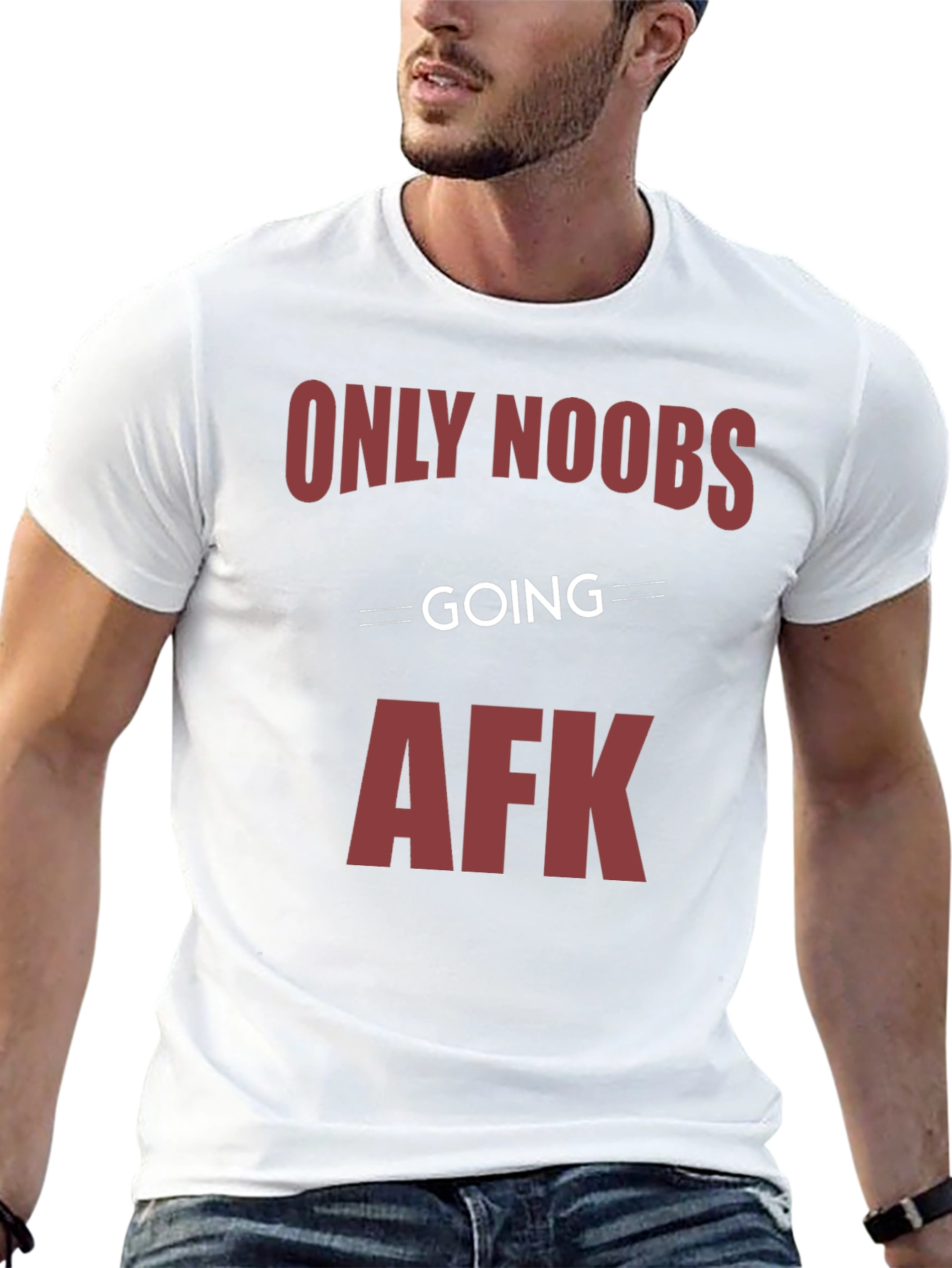 Only Noobs Going AFK Graphic Tee - Gamer Style